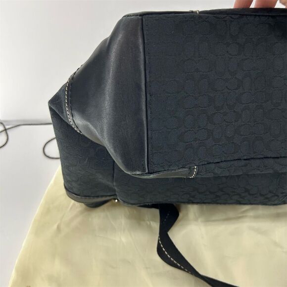 Coach Women's Black Canvas & Leather Tote Bag with Dust Bag EUC - Picture 7 of 16